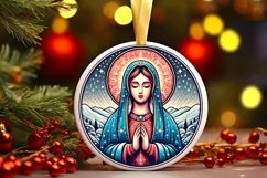 Round Christmas Ornament Sublimation|Clipart Product Image 1