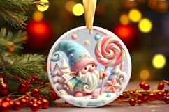 Round Christmass Ornament PNG Product Image 1