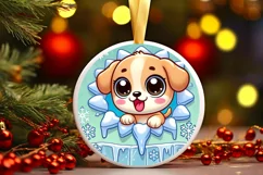 Round Christmas Ornament Sublimation|Clipart Product Image 2
