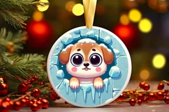 Round Christmas Ornament Sublimation|Clipart Product Image 2