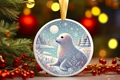 Round Christmas Ornament Sublimation|Clipart Product Image 1