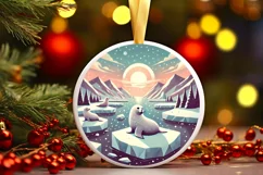 Round Christmas Ornament Sublimation|Clipart Product Image 1