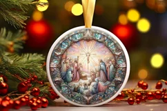 Round Christmas Ornament Sublimation|Clipart Product Image 1