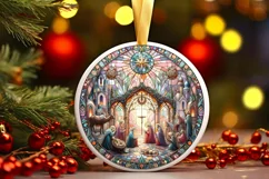 Round Christmas Ornament Sublimation|Clipart Product Image 1