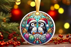 Round Christmas Ornament Sublimation|Clipart Product Image 1