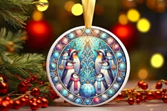 Round Christmas Ornament Sublimation|Clipart Product Image 1
