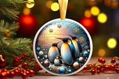 Round Christmas Ornament Sublimation|Clipart Product Image 1