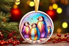 Round Christmas Ornament Sublimation|Clipart Product Image 1