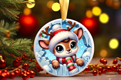 Round Christmass Ornament PNG Product Image 1