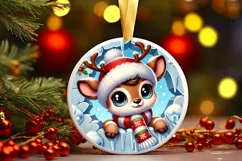 Round Christmas Ornament Sublimation|Clipart Product Image 1