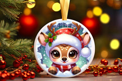 Round Christmass Ornament PNG Product Image 1
