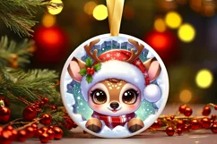 Round Christmas Ornament Sublimation|Clipart Product Image 2