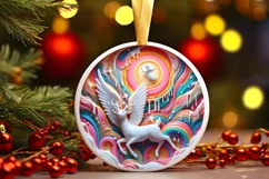 Round Christmas Ornament Sublimation|Clipart Product Image 1