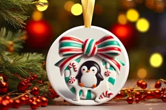 Round Christmas Ornament Sublimation|Clipart Product Image 2