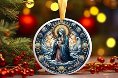 Round Christmas Ornament Sublimation|Clipart Product Image 1