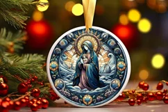Round Christmas Ornament Sublimation|Clipart Product Image 1