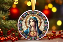 Round Christmas Ornament Sublimation|Clipart Product Image 1