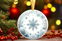 Round Christmas Ornament Sublimation|Clipart Product Image 1