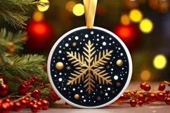 Round Christmas Ornament Sublimation|Clipart Product Image 1