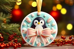 Round Christmas Ornament Sublimation|Clipart Product Image 2