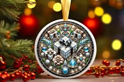 Round Christmas Ornament Sublimation|Clipart Product Image 2