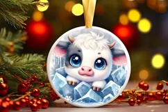 Round Christmas Ornament Sublimation|Clipart Product Image 1