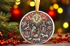 Round Christmas Ornament Sublimation|Clipart Product Image 1