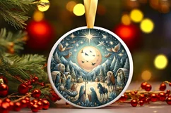 Round Christmas Ornament Sublimation|Clipart Product Image 2