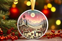 Round Christmas Ornament Sublimation|Clipart Product Image 1