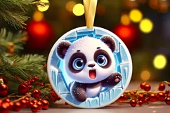 Round Christmas Ornament Sublimation|Clipart Product Image 1