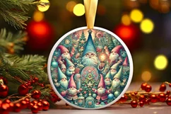 Round Christmas Ornament Sublimation|Clipart Product Image 1