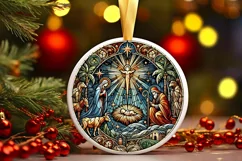 Round Christmas Ornament Sublimation|Clipart Product Image 1