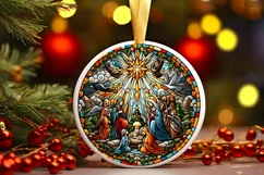 Round Christmas Ornament Sublimation|Clipart Product Image 1