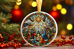 Round Christmass Ornament PNG Product Image 1
