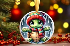 Round Christmas Ornament Sublimation|Clipart Product Image 2