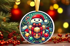 Round Christmas Ornament Sublimation|Clipart Product Image 1
