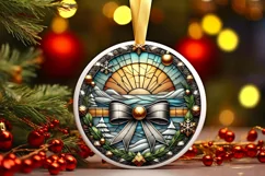 Round Christmas Ornament Sublimation|Clipart Product Image 2