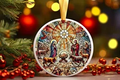 Round Christmas Ornament Sublimation|Clipart Product Image 2