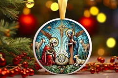 Round Christmas Ornament Sublimation|Clipart Product Image 2