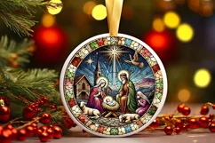 Round Christmas Ornament Sublimation|Clipart Product Image 2