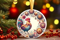 Round Christmas Ornament Sublimation|Clipart Product Image 1