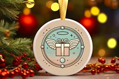 Round Christmas Ornament Sublimation|Clipart Product Image 2