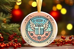 Round Christmas Ornament Sublimation|Clipart Product Image 2