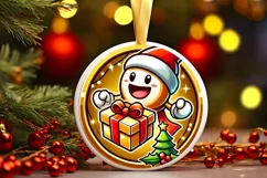 Round Christmas Ornament Sublimation|Clipart Product Image 1