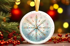 Round Christmas Ornament Sublimation|Clipart Product Image 1