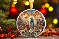 Round Christmas Ornament Sublimation|Clipart Product Image 2