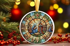 Round Christmas Ornament Sublimation|Clipart Product Image 2