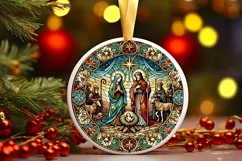 Round Christmas Ornament Sublimation|Clipart Product Image 2