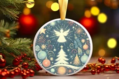 Round Christmas Ornament Sublimation|Clipart Product Image 1