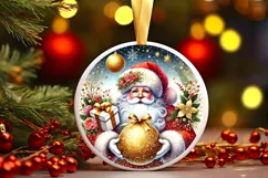 Round Christmas Ornament Sublimation|Clipart Product Image 1